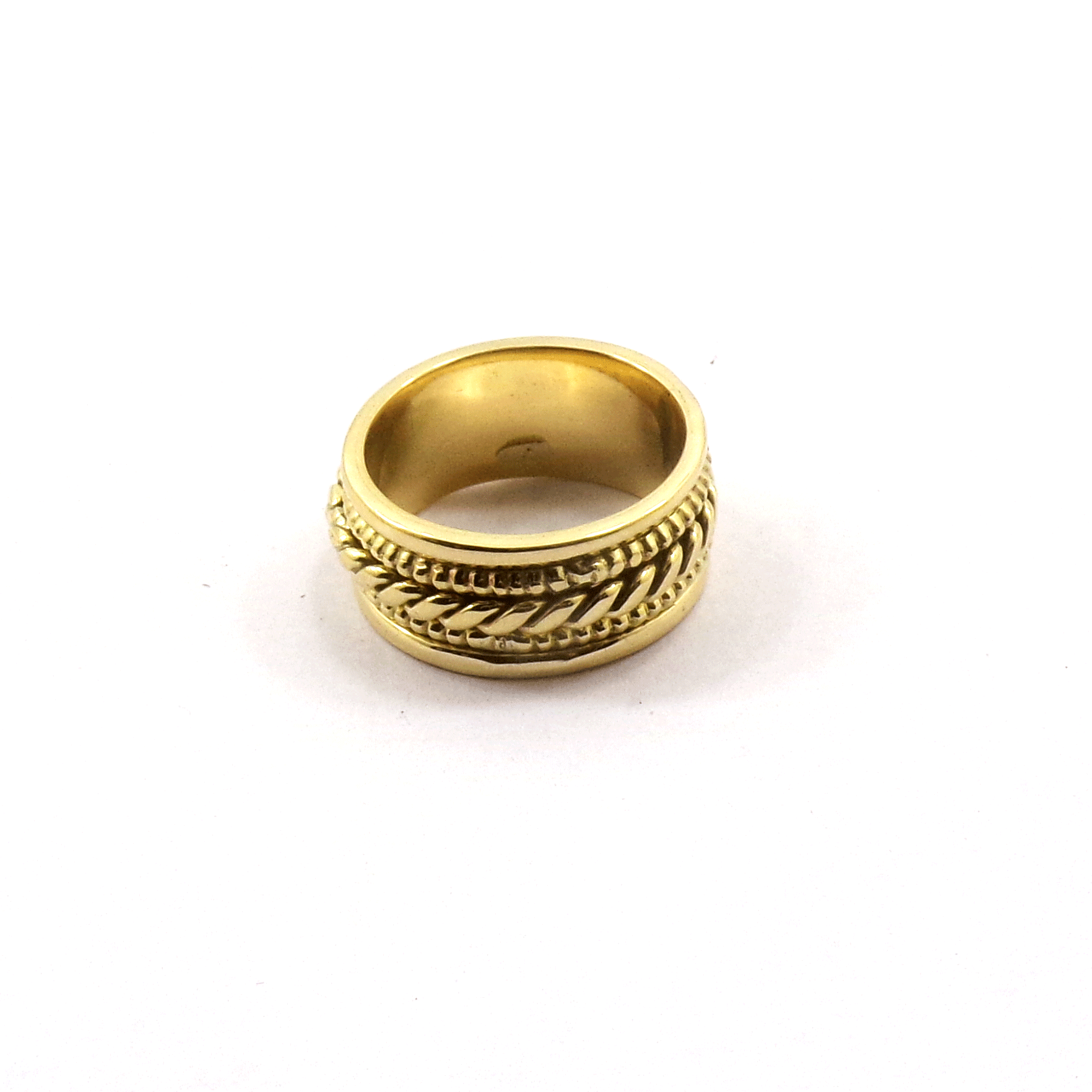 Ring Size - 8 Brass Spinner Ring V - BSPR998 18K Gold Plated Brass Fidget Rings Chunky Wide Band & Wire Spinner Ring